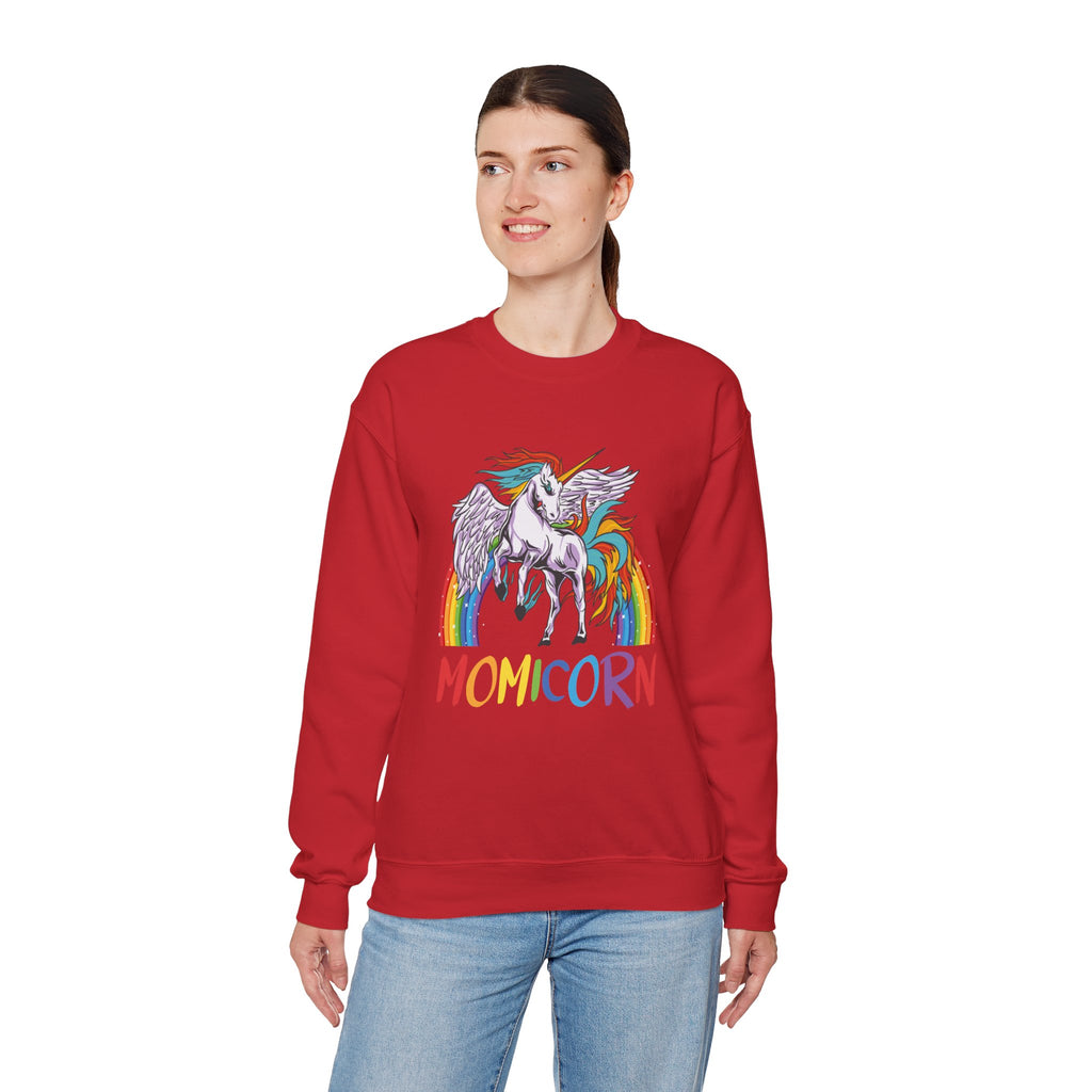 Mom Sweatshirt - Colorful MOMICORN Design