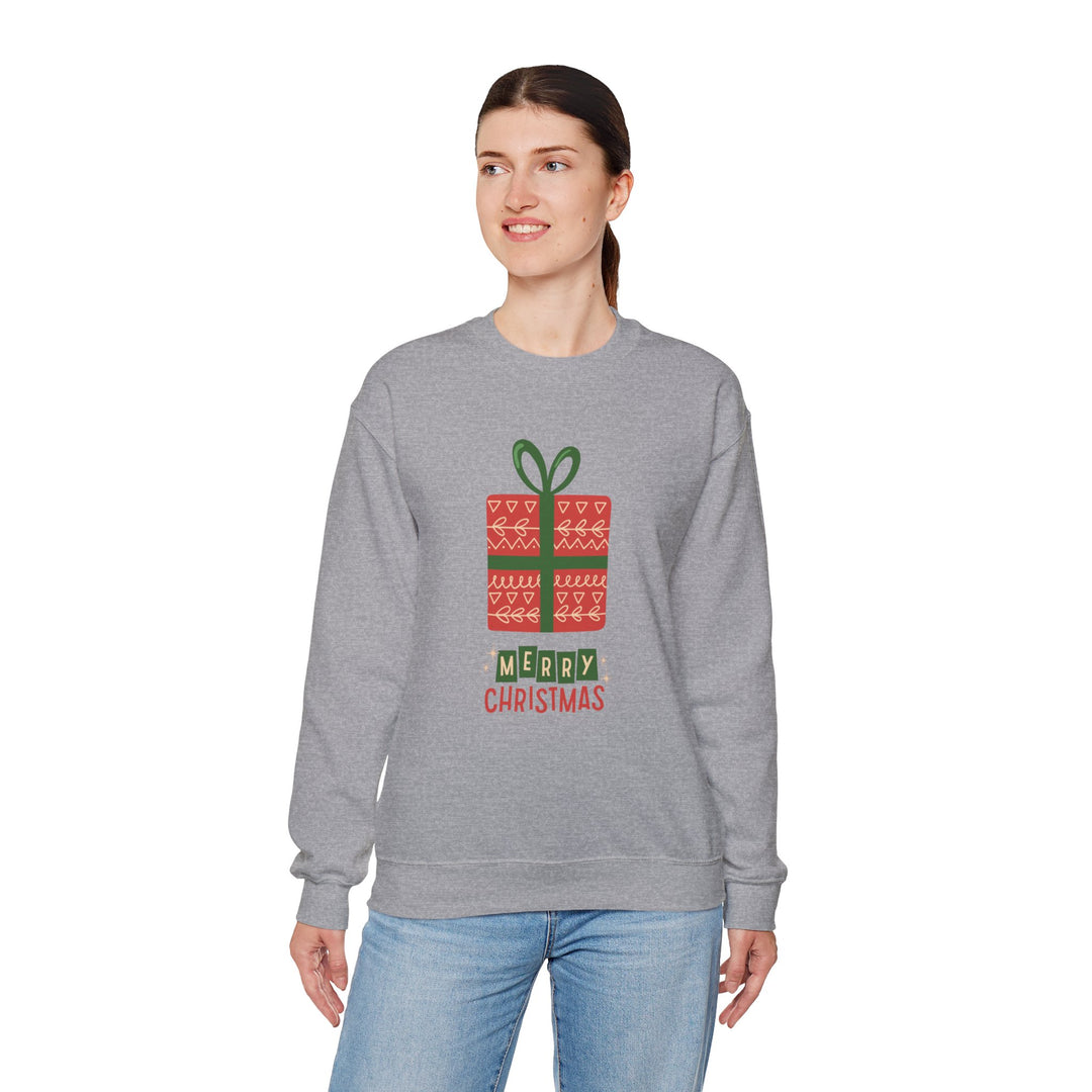 Christmas Present Sweatshirt – 'Merry Christmas' Holiday Crewneck
