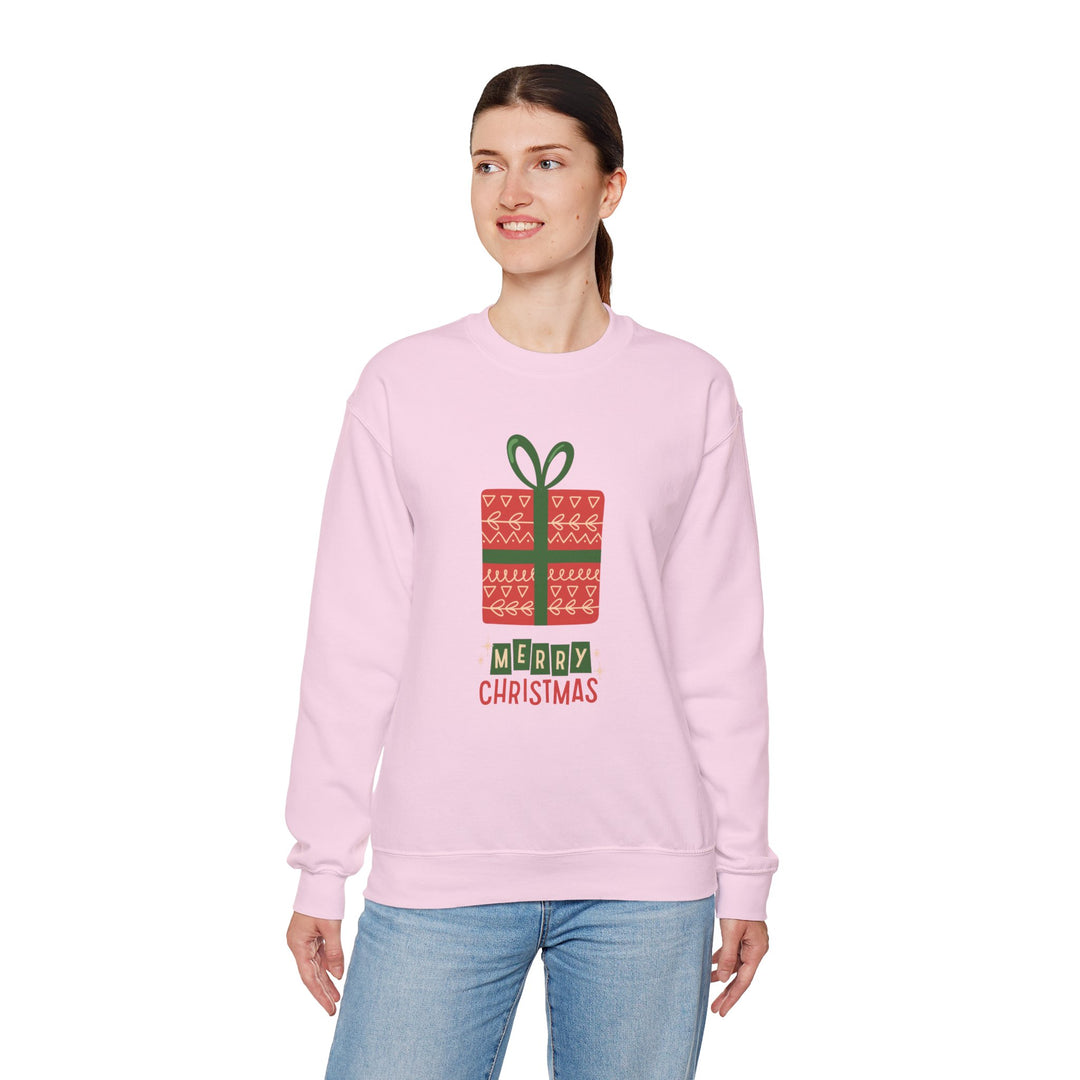 Christmas Present Sweatshirt – 'Merry Christmas' Holiday Crewneck