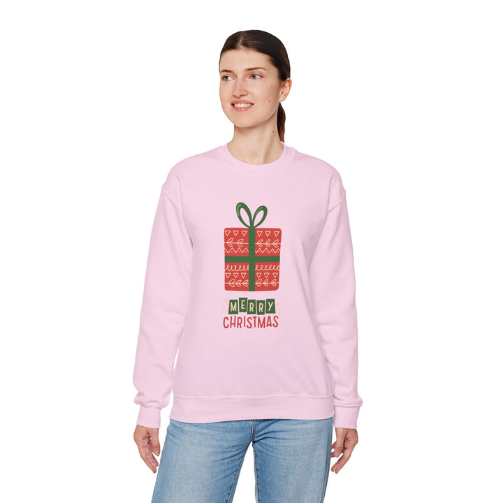 Christmas Present Sweatshirt – 'Merry Christmas' Holiday Crewneck