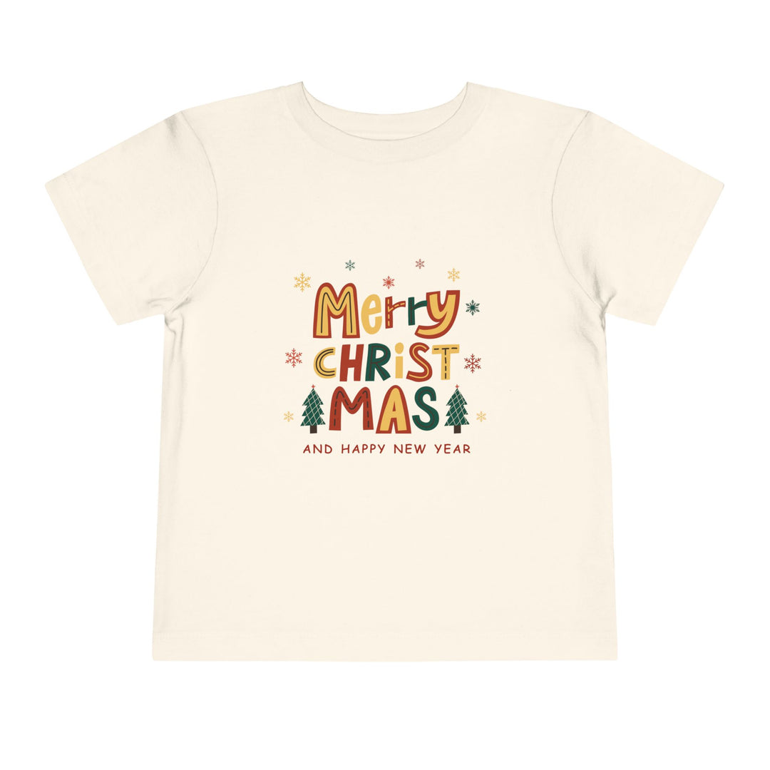 Toddler Christmas Tee — "Merry Christmas and Happy New Year" Holiday Shirt