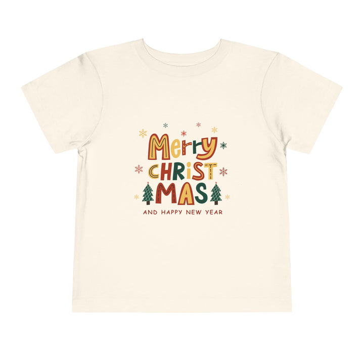 Toddler Christmas Tee — "Merry Christmas and Happy New Year" Holiday Shirt