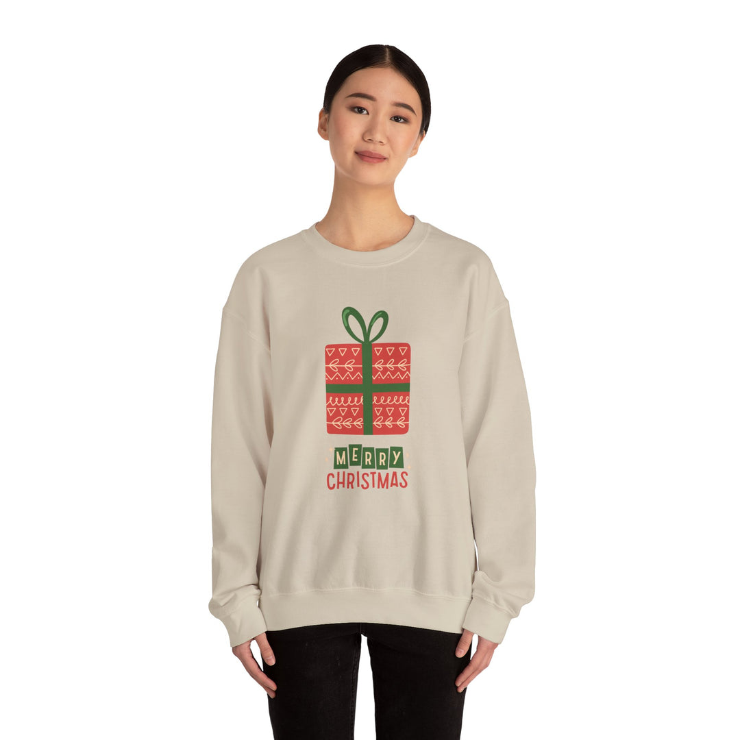Christmas Present Sweatshirt – 'Merry Christmas' Holiday Crewneck