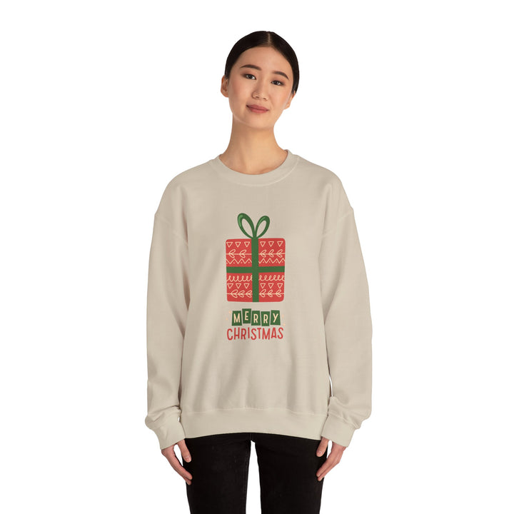 Christmas Present Sweatshirt – 'Merry Christmas' Holiday Crewneck
