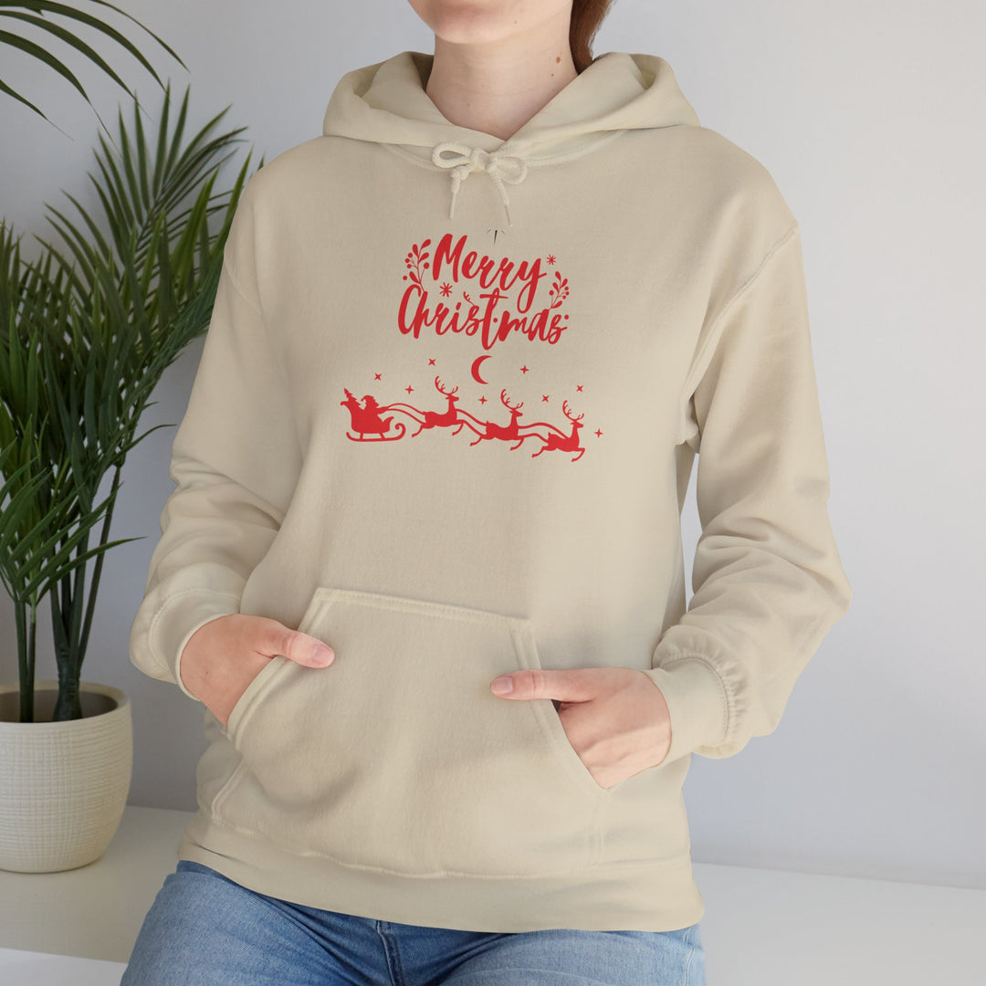 Merry Christmas Unisex Hooded Sweatshirt, Holiday Sweatshirt