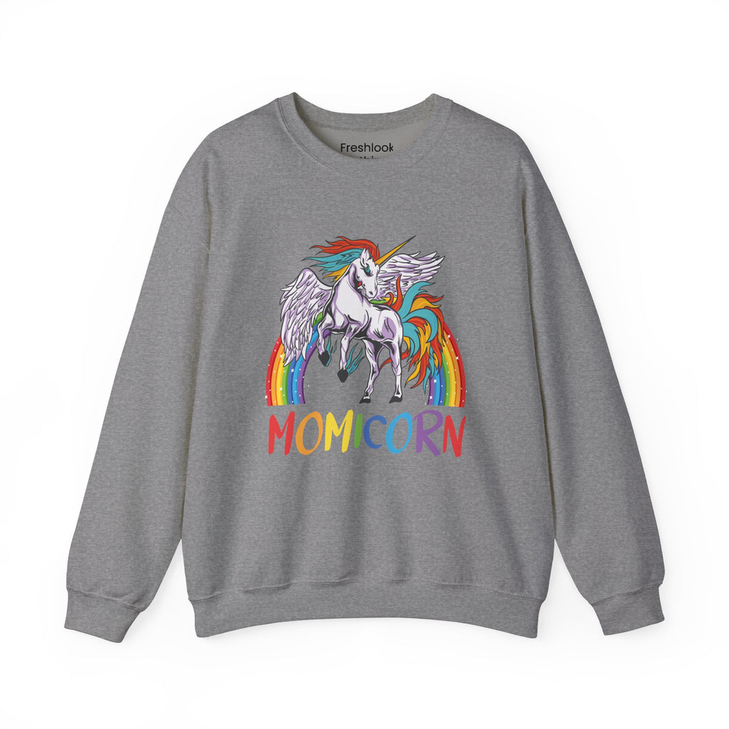 Mom Sweatshirt - Colorful MOMICORN Design