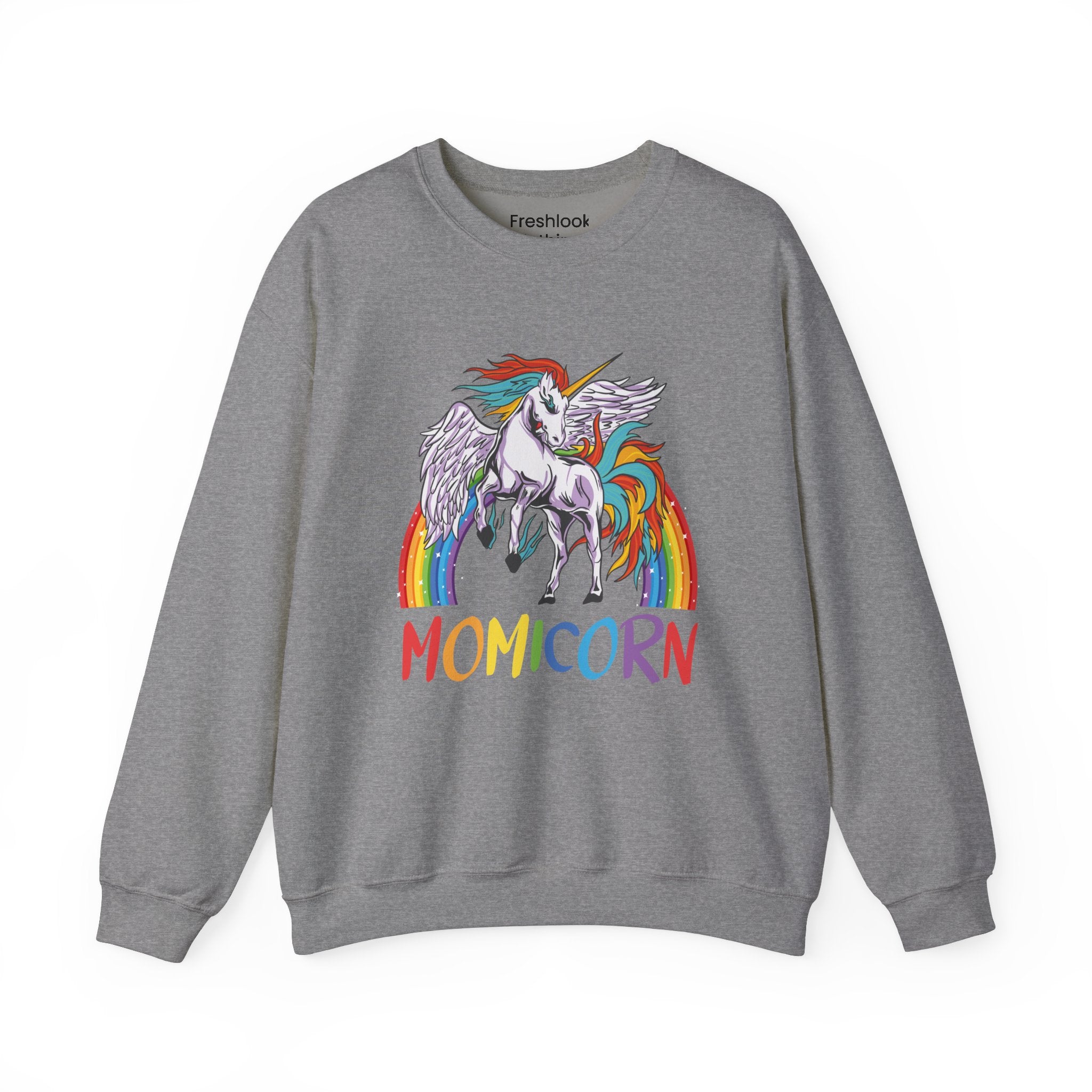 Mom Sweatshirt - Colorful MOMICORN Design