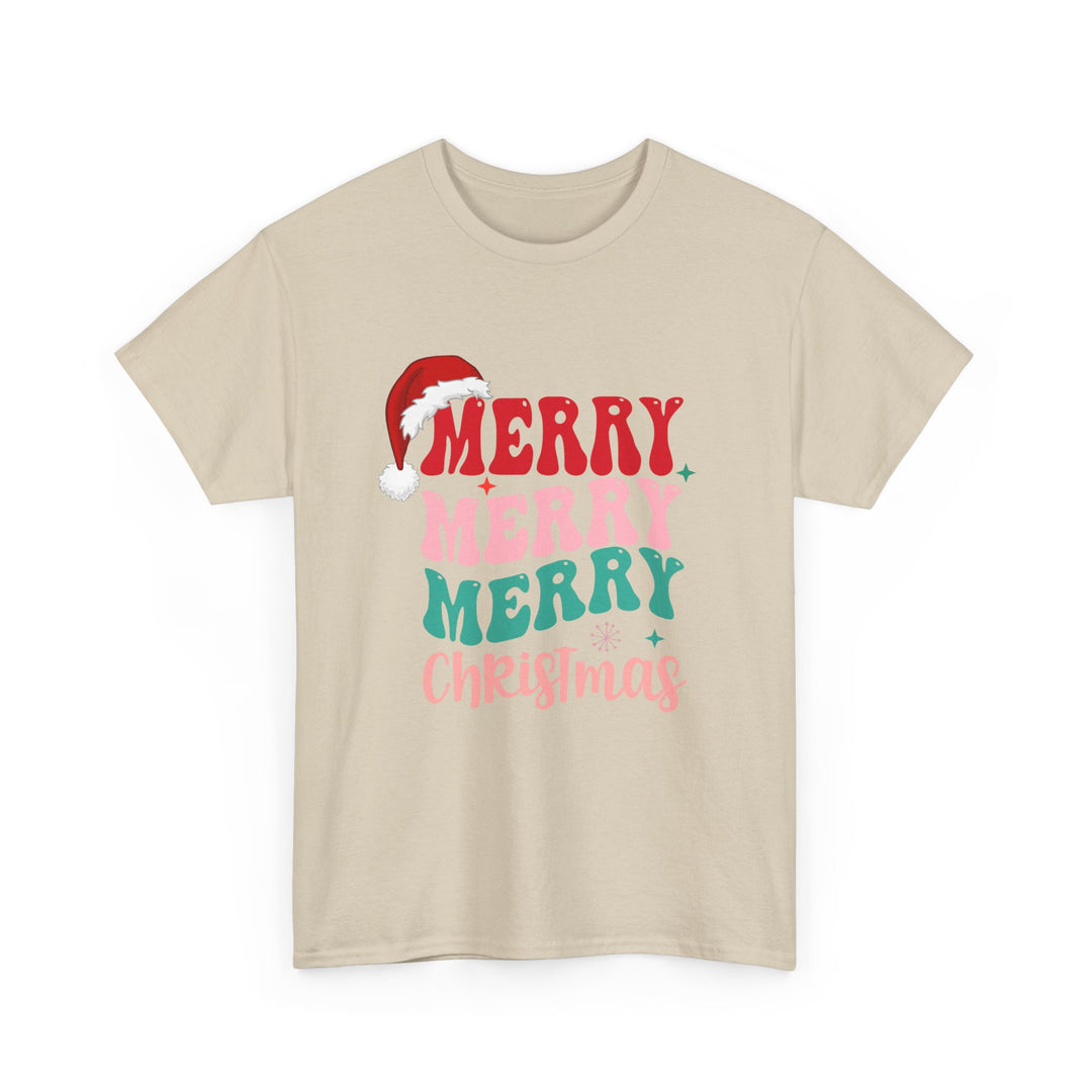 Merry Christmas Unisex Heavy Cotton Tee - Festive Holiday Shirt