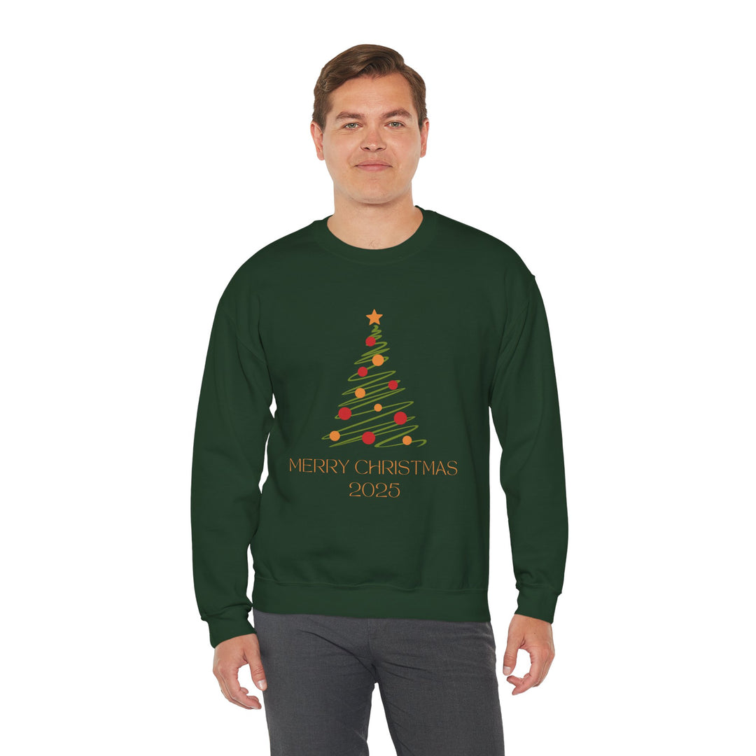 Christmas Tree Crewneck Sweatshirt – "Merry Christmas 2025" Holiday Sweater