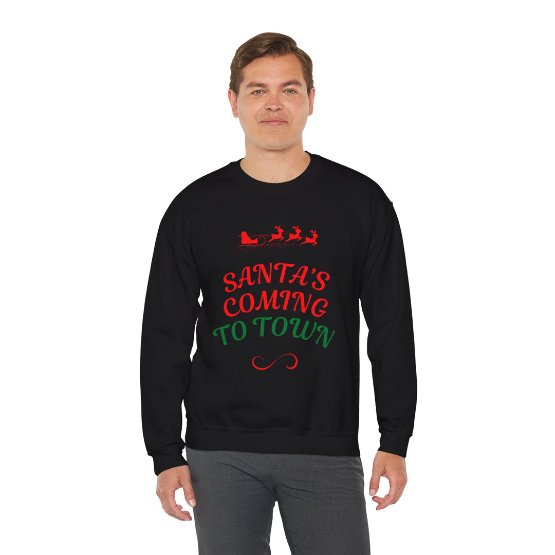 Christmas Sweatshirt — "Santa's Coming to Town" Festive Crewneck
