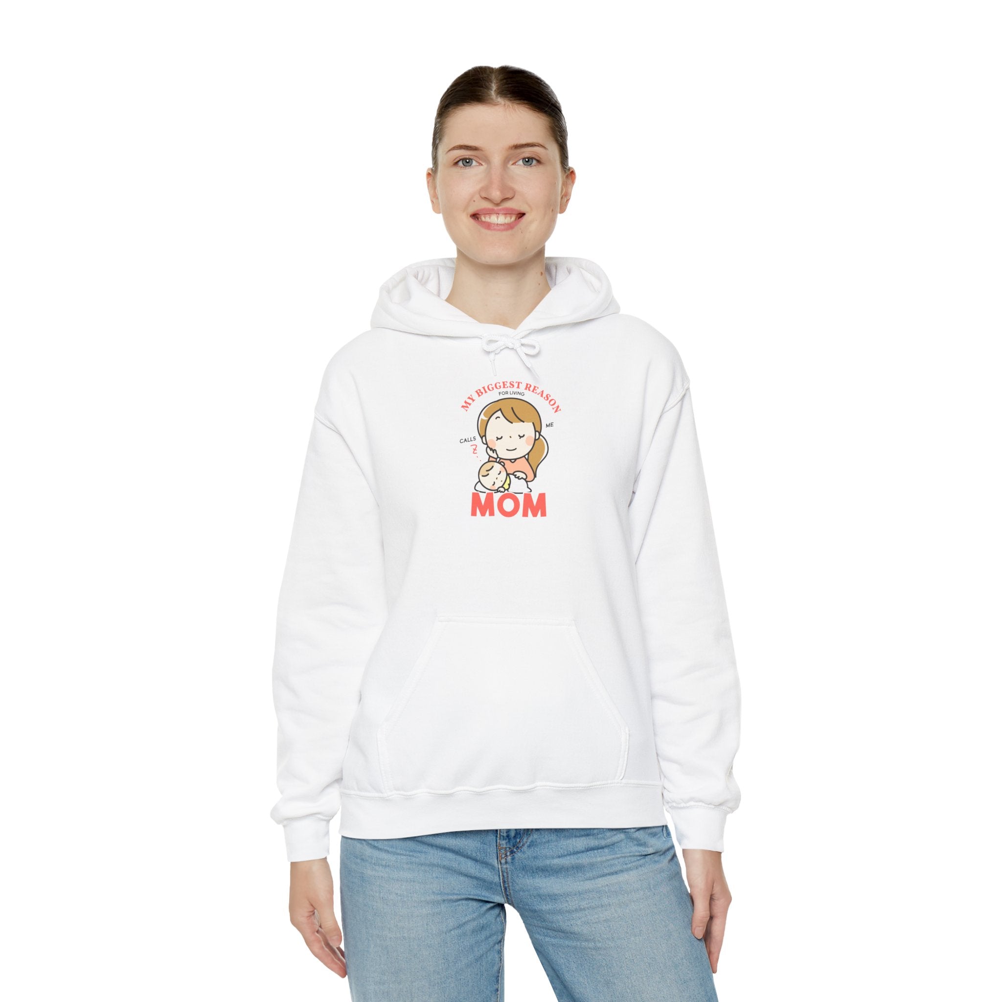 Mom's Hooded Sweatshirt – My Biggest Reason for Living Calls Me Mom Design