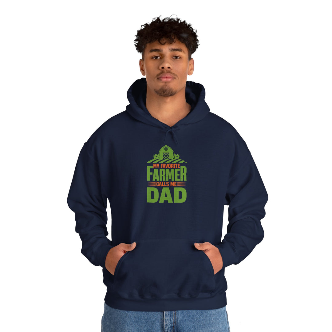 Dad’s Hooded Sweatshirt – My Favorite Farmer Calls Me Dad Design