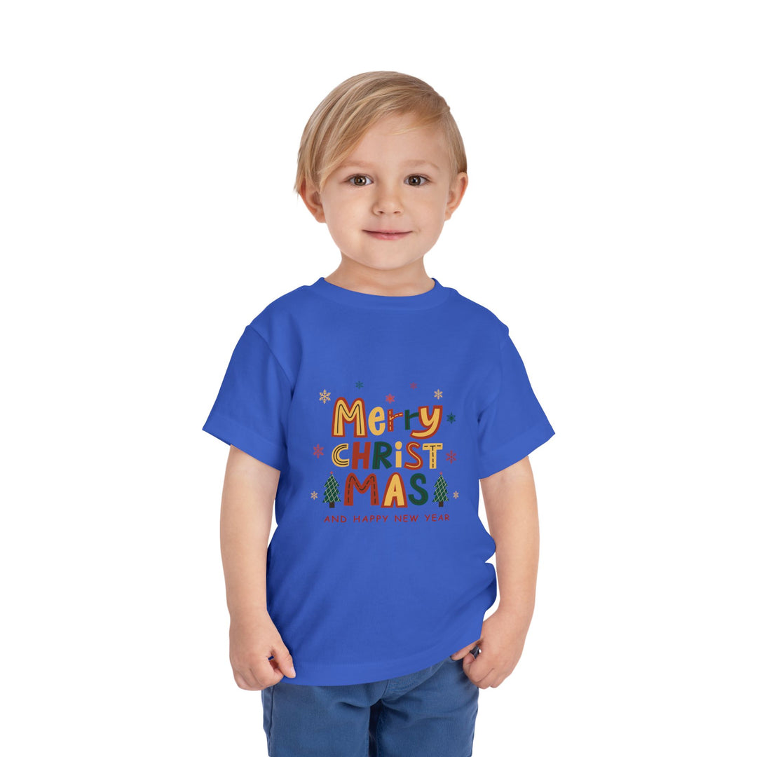 Toddler Christmas Tee — "Merry Christmas and Happy New Year" Holiday Shirt
