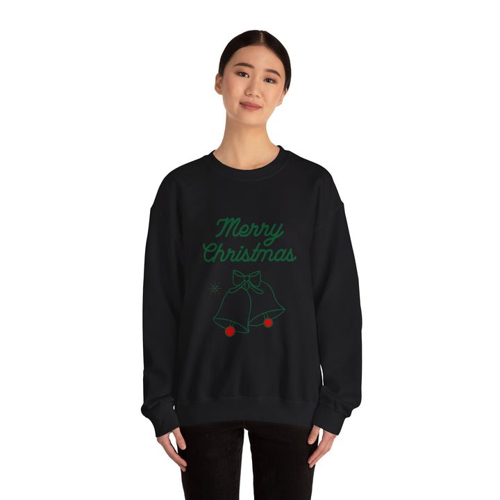 Christmas Crewneck Sweatshirt — “Merry Christmas” Bells Holiday Pullover