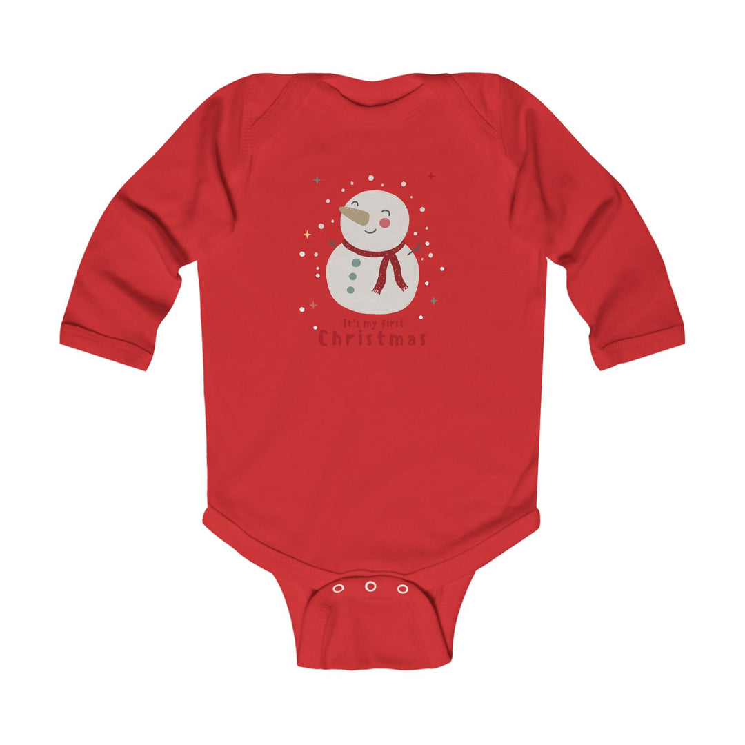Infant Bodysuit - "My First Christmas" Snowman Baby Onesie, Cute Holiday Long Sleeve