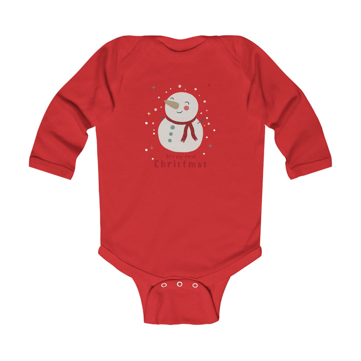 Infant Bodysuit - "My First Christmas" Snowman Baby Onesie, Cute Holiday Long Sleeve