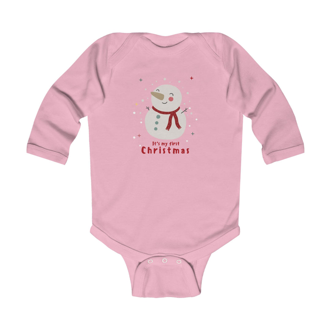 Infant Bodysuit - "My First Christmas" Snowman Baby Onesie, Cute Holiday Long Sleeve