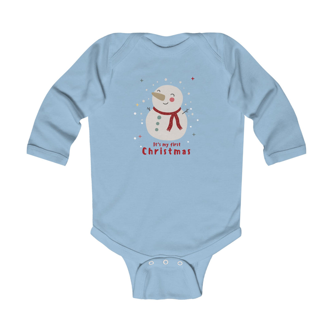 Infant Bodysuit - "My First Christmas" Snowman Baby Onesie, Cute Holiday Long Sleeve