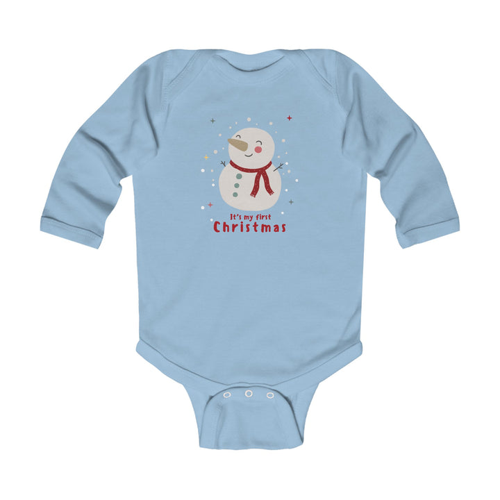 Infant Bodysuit - "My First Christmas" Snowman Baby Onesie, Cute Holiday Long Sleeve