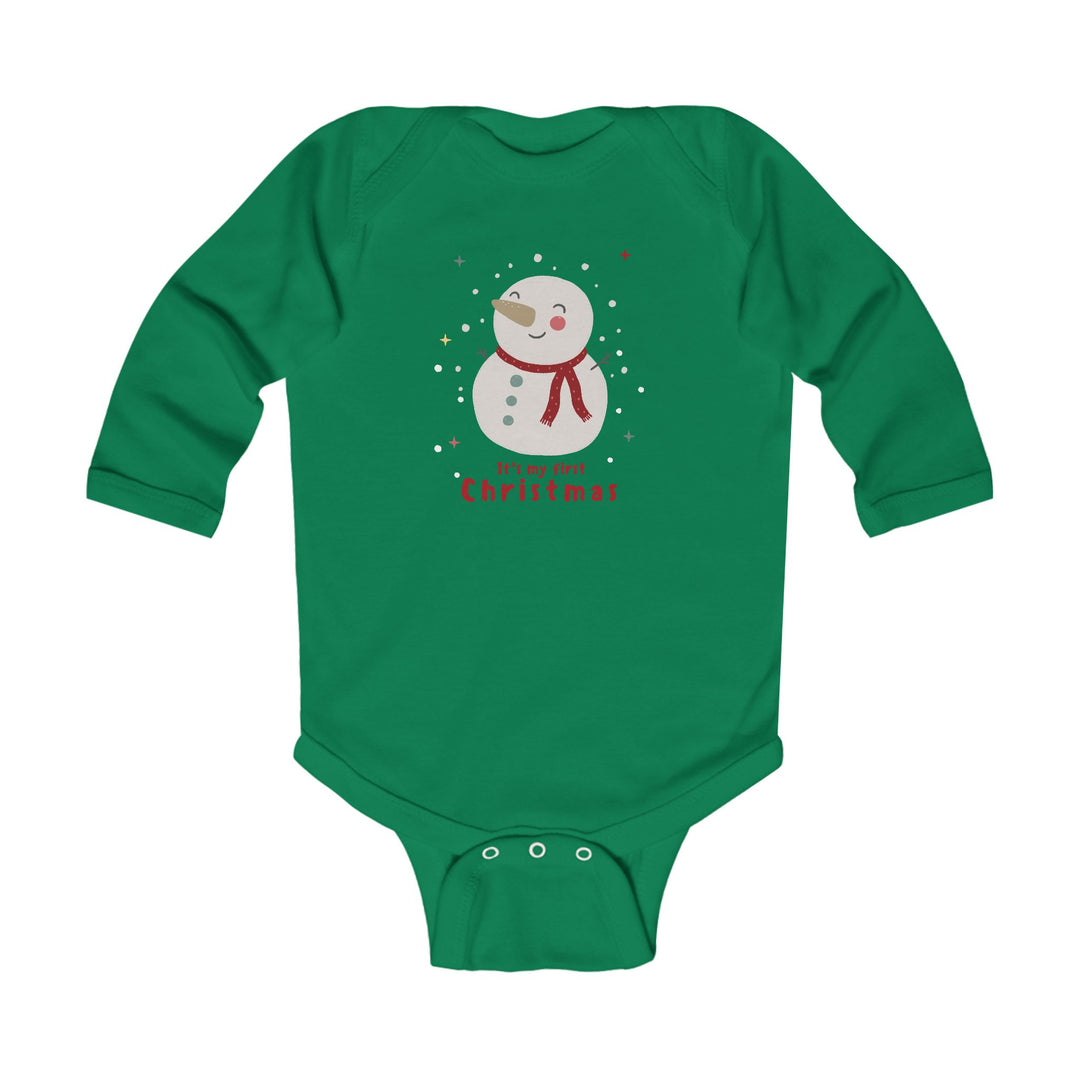 Infant Bodysuit - "My First Christmas" Snowman Baby Onesie, Cute Holiday Long Sleeve