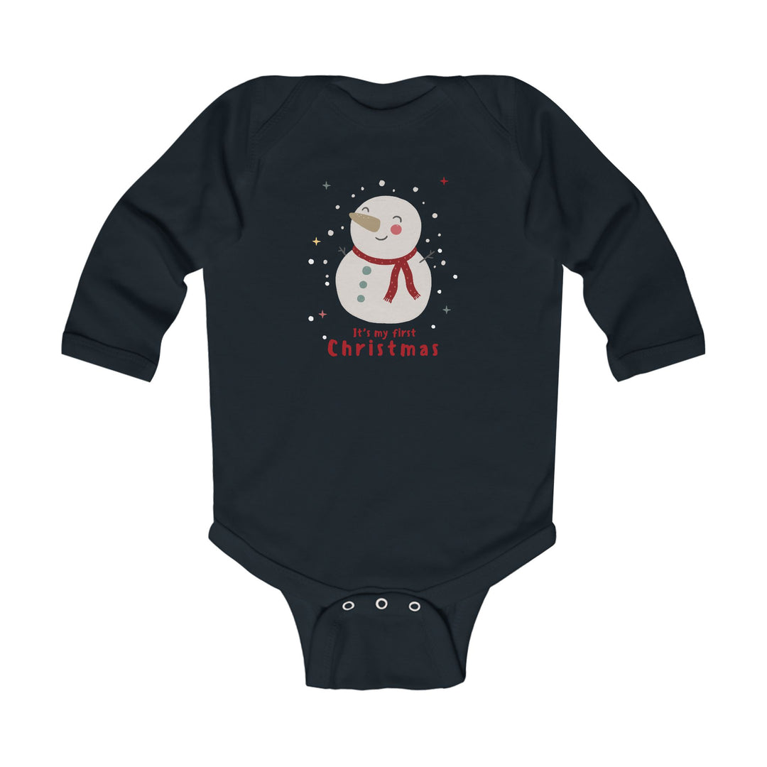 Infant Bodysuit - "My First Christmas" Snowman Baby Onesie, Cute Holiday Long Sleeve