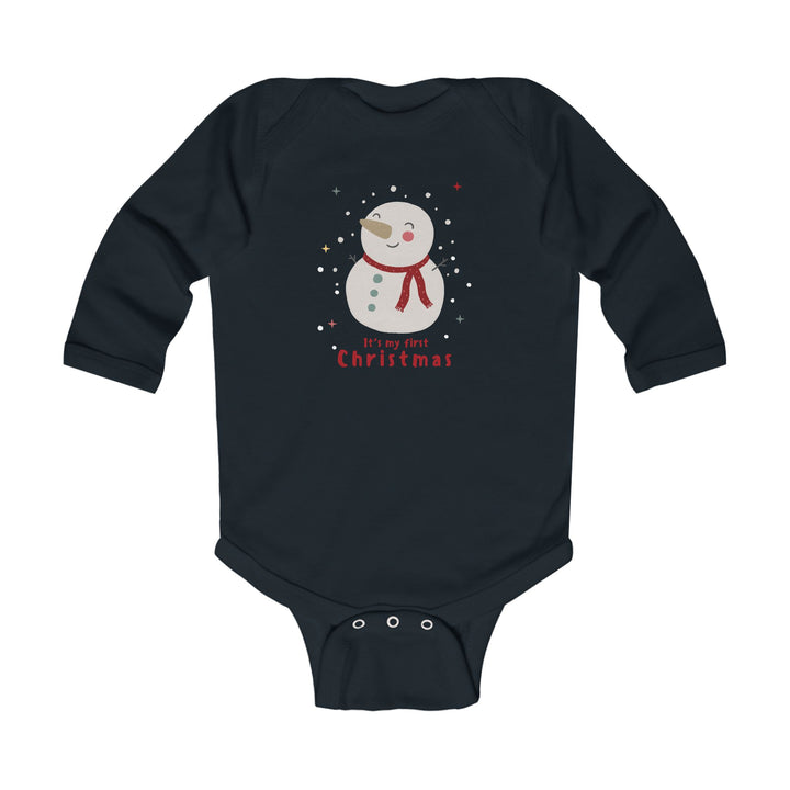 Infant Bodysuit - "My First Christmas" Snowman Baby Onesie, Cute Holiday Long Sleeve