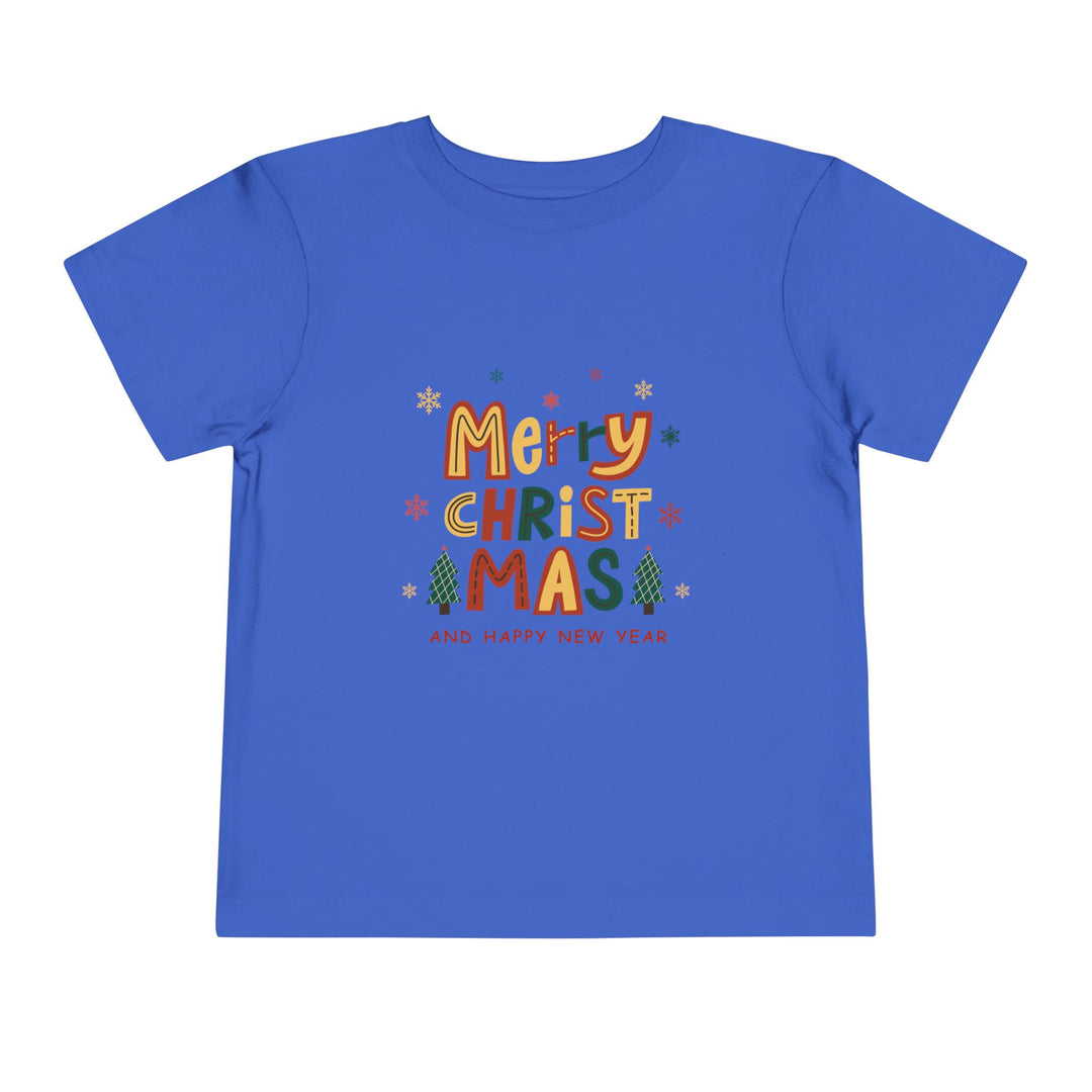 Toddler Christmas Tee — "Merry Christmas and Happy New Year" Holiday Shirt
