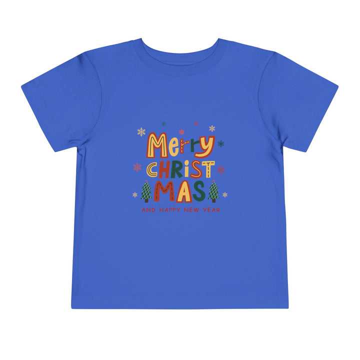 Toddler Christmas Tee — "Merry Christmas and Happy New Year" Holiday Shirt