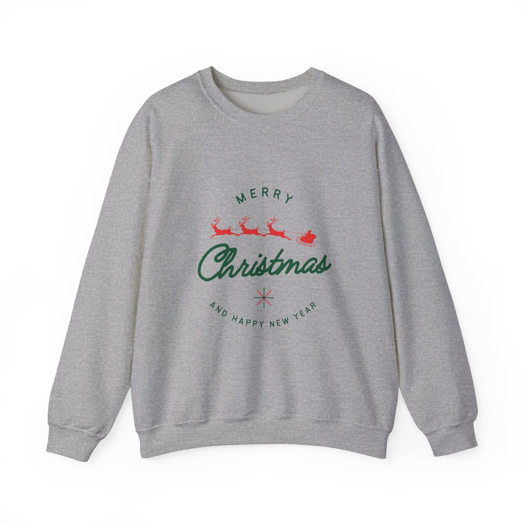 Christmas Crewneck Sweatshirt - 'Merry Christmas' Santa Sleigh Holiday Sweatshirt