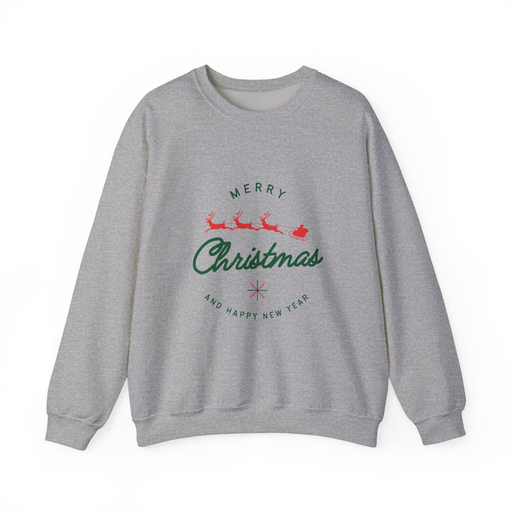 Christmas Crewneck Sweatshirt - 'Merry Christmas' Santa Sleigh Holiday Sweatshirt