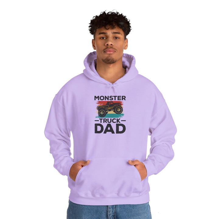 Dad’s Hooded Sweatshirt – Monster Truck Dad Design