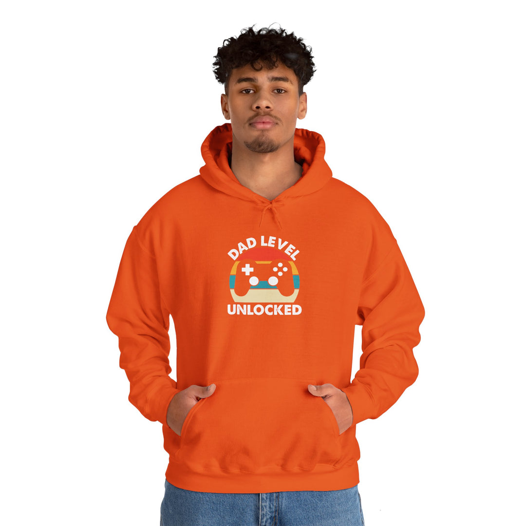 Dad’s Hooded Sweatshirt – Dad Level Unlocked Design