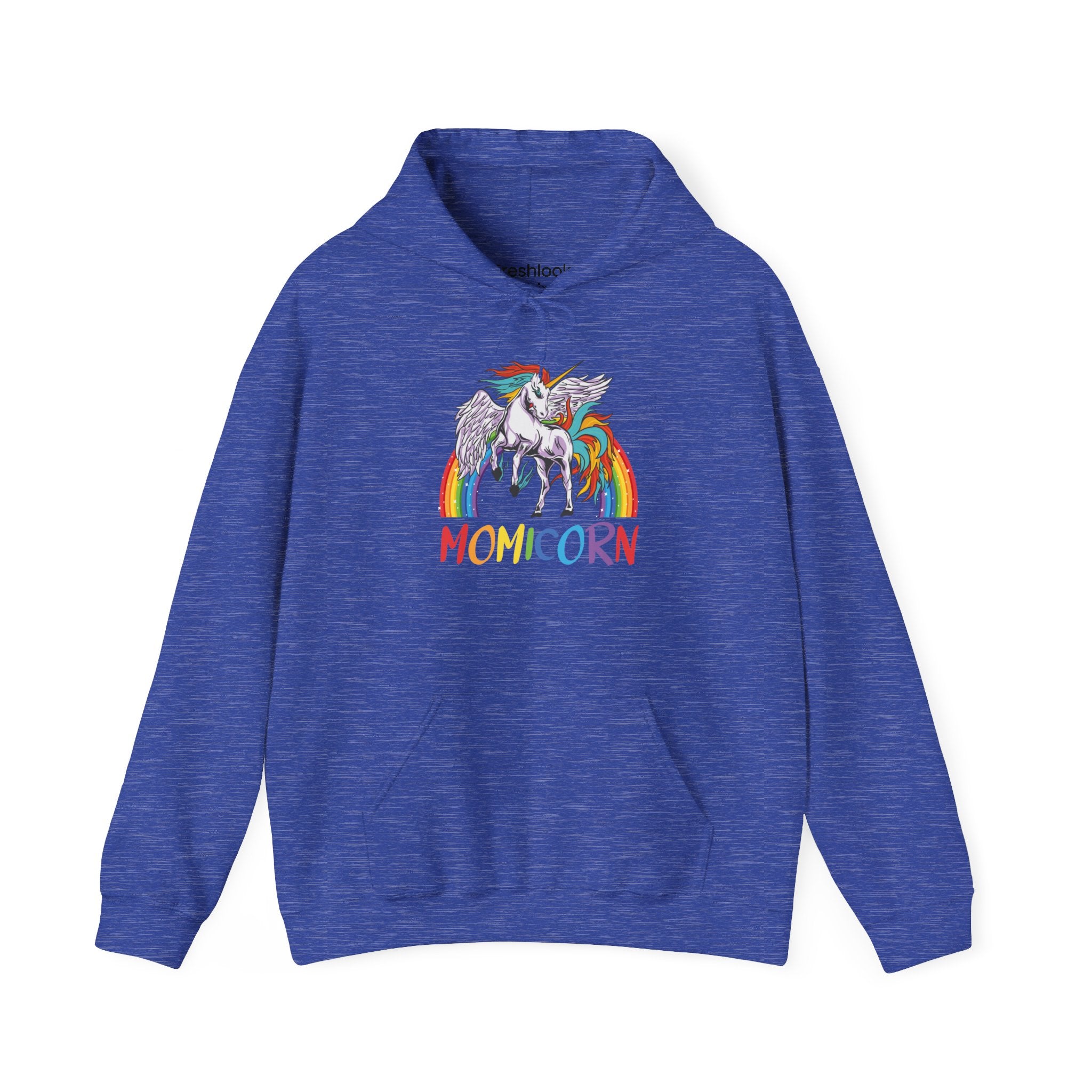 Mom's Hooded Sweatshirt - MOMICORN Hoodie - Colorful Unicorn Design for Fun and Comfort