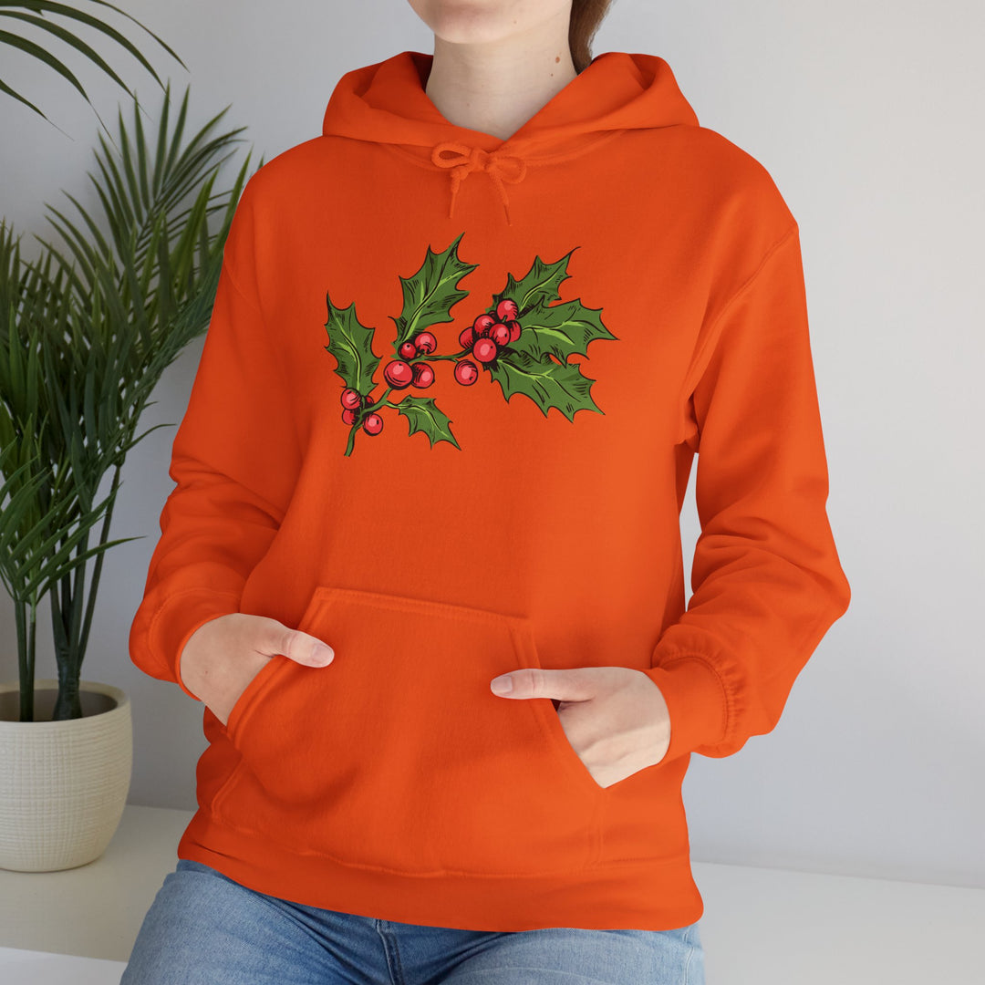 Festive Holly Unisex Hooded Sweatshirt