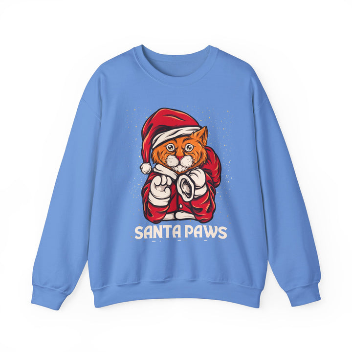 Santa Paws Unisex Heavy Blend Crewneck Sweatshirt - Cozy Festive Cat Design for Holiday Cheer