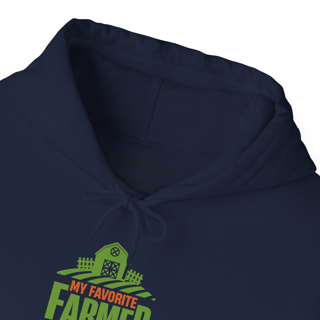 Dad’s Hooded Sweatshirt – My Favorite Farmer Calls Me Dad Design