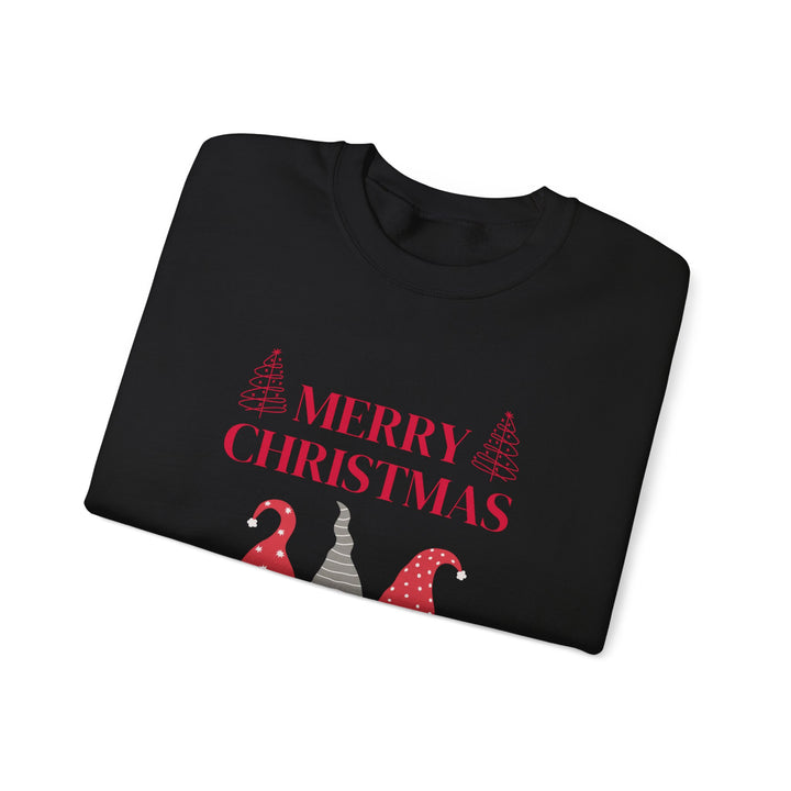 Christmas Gnome Crewneck Sweatshirt - "Merry Christmas and Happy New Year" Holiday Sweatshirt