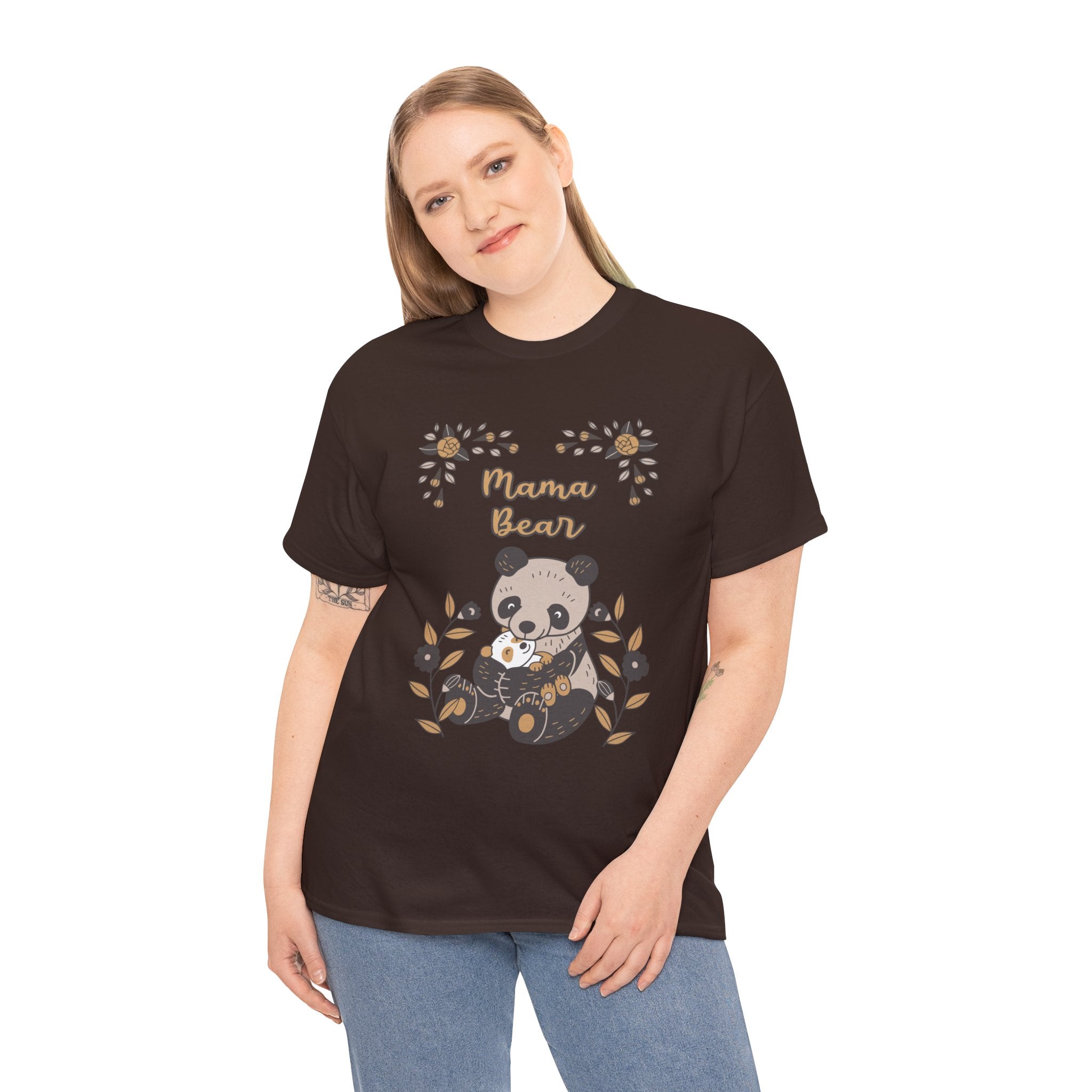 Mom T-Shirt - Mama Bear with Cute Panda Design