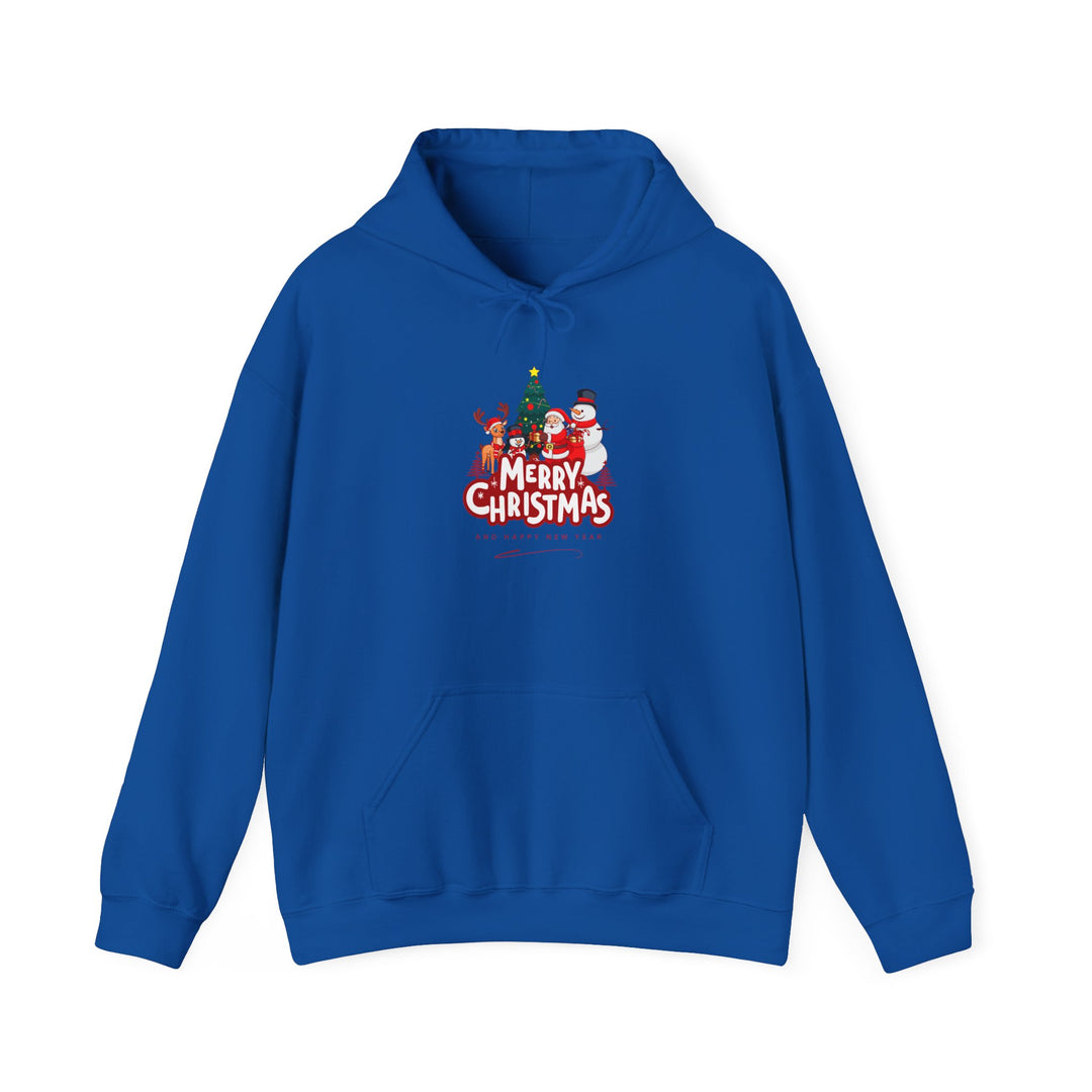 Christmas Crew Hoodie - 'Merry Christmas' Santa & Snowman Holiday Sweatshirt