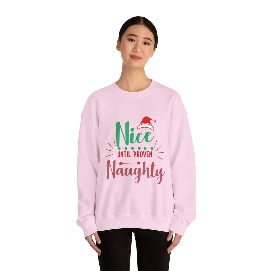 Christmas Sweatshirt “Nice Until Proven Naughty” Holiday Crewneck
