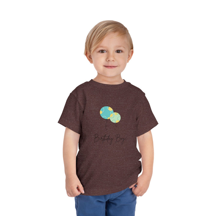 Toddler Tee — "Birthday Boy" Balloon Graphic