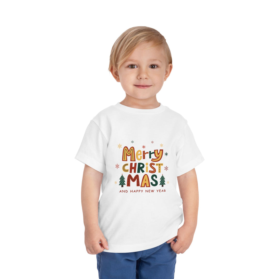 Toddler Christmas Tee — "Merry Christmas and Happy New Year" Holiday Shirt