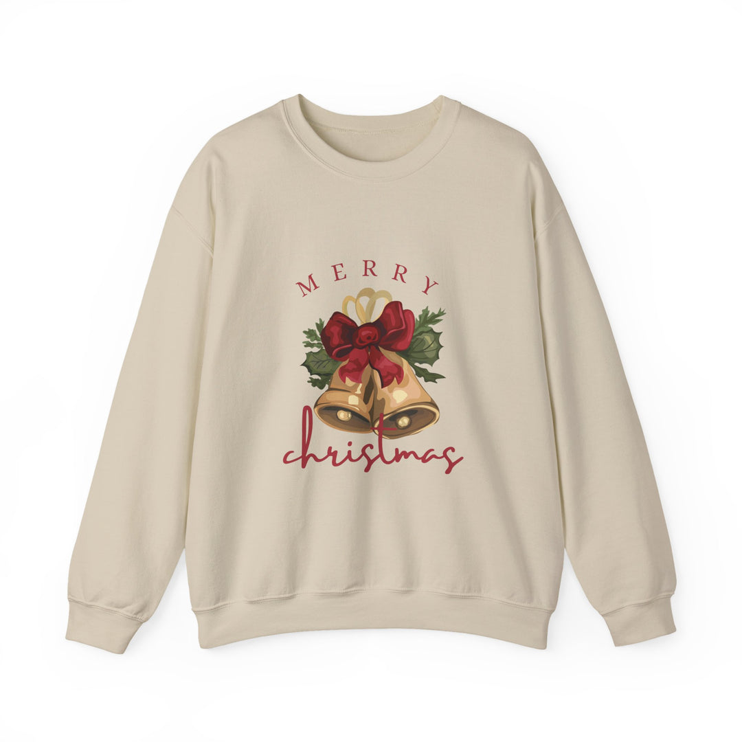 Christmas Bells Crewneck Sweatshirt — "Merry Christmas" Holiday Pullover