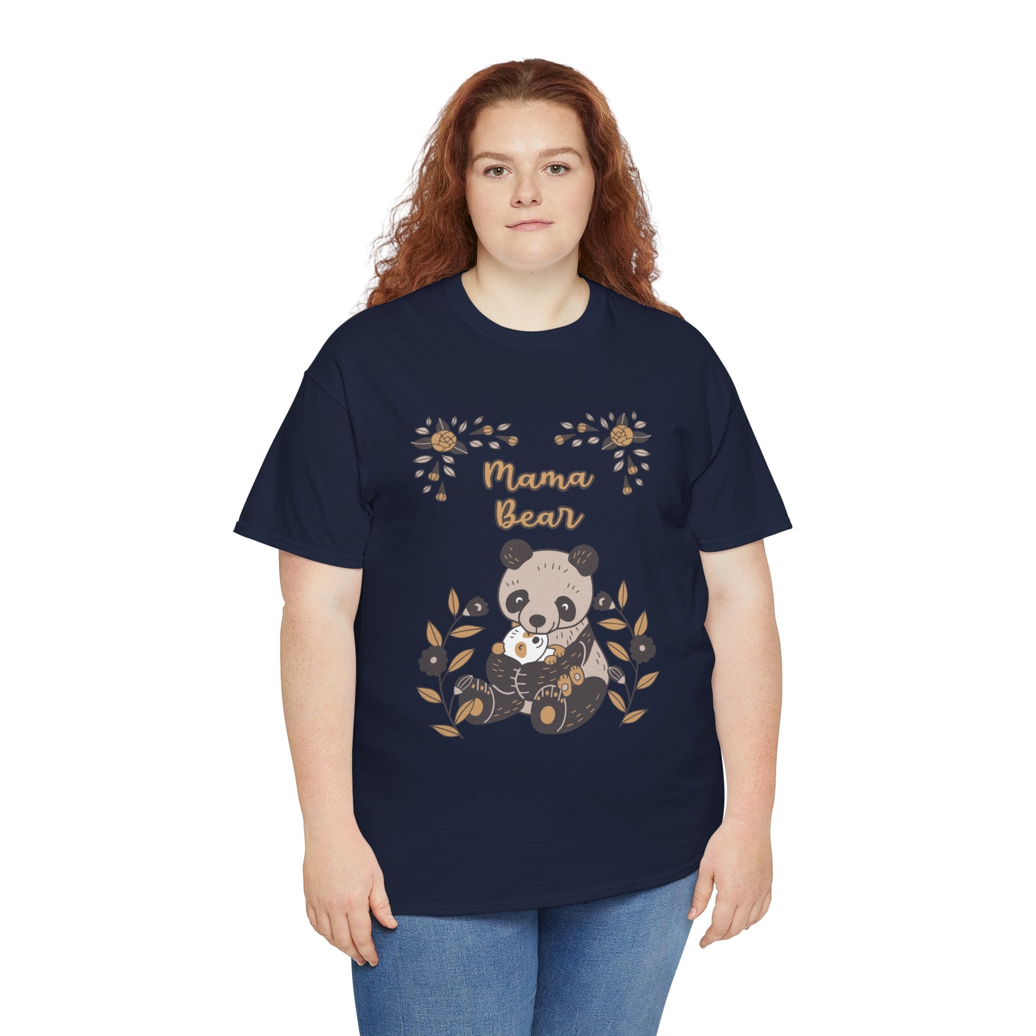 Mom T-Shirt - Mama Bear with Cute Panda Design