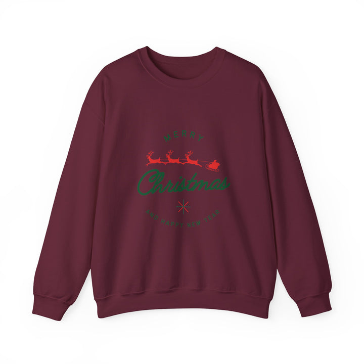 Christmas Crewneck Sweatshirt - 'Merry Christmas' Santa Sleigh Holiday Sweatshirt