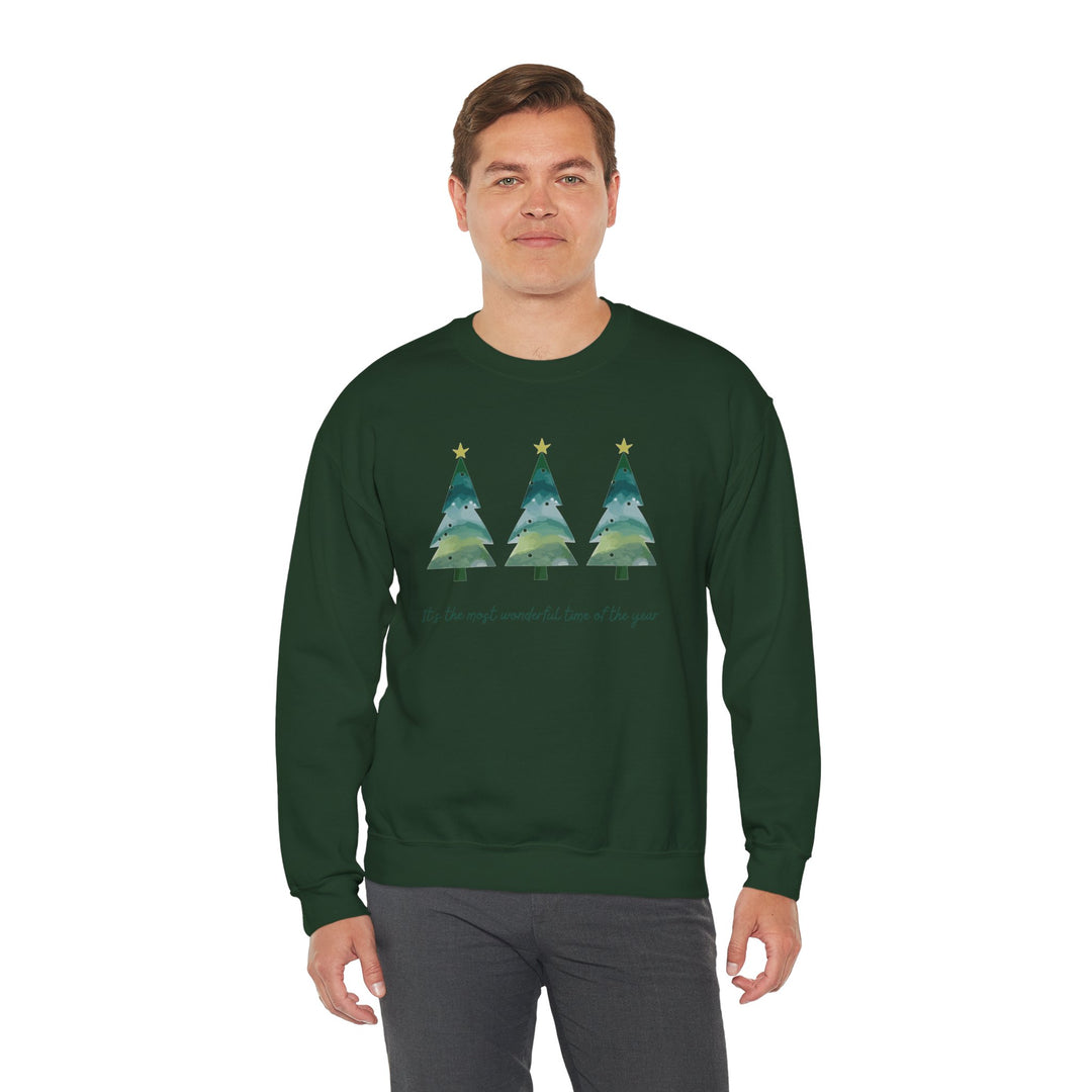 Christmas Tree Crewneck Sweatshirt — Cozy Holiday Trees Design