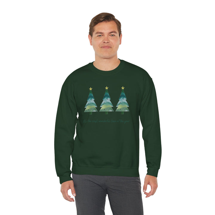Christmas Tree Crewneck Sweatshirt — Cozy Holiday Trees Design