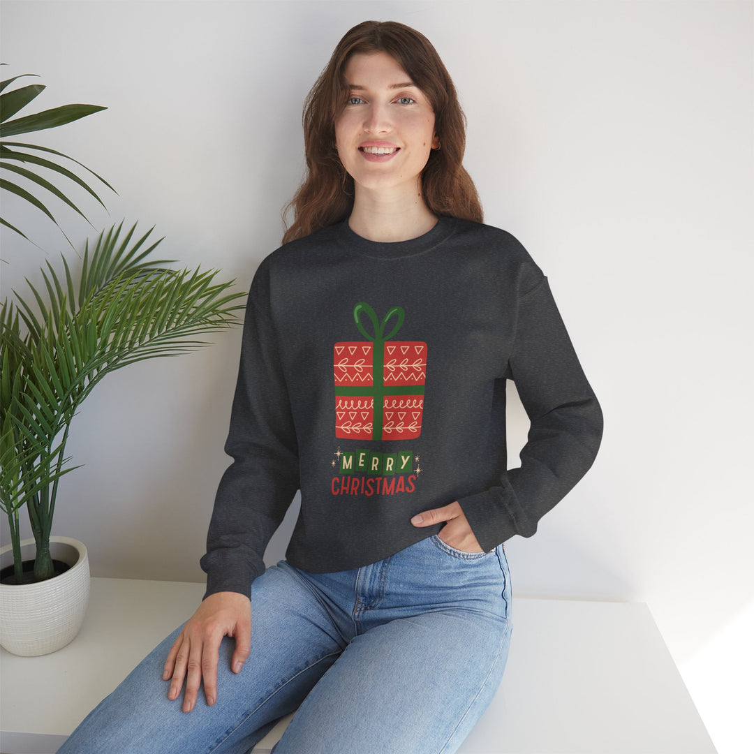 Christmas Present Sweatshirt – 'Merry Christmas' Holiday Crewneck