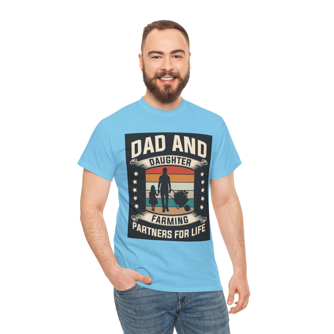 Dad's T-Shirt - Dad and Daughter Farming Partners For Life Design