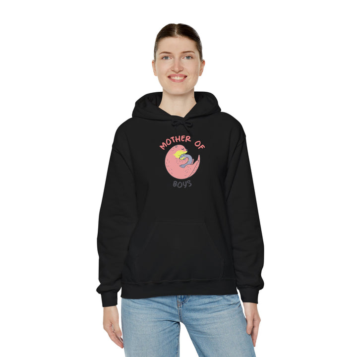 Mom's Unisex Hooded Sweatshirt - Mother of Boys Design